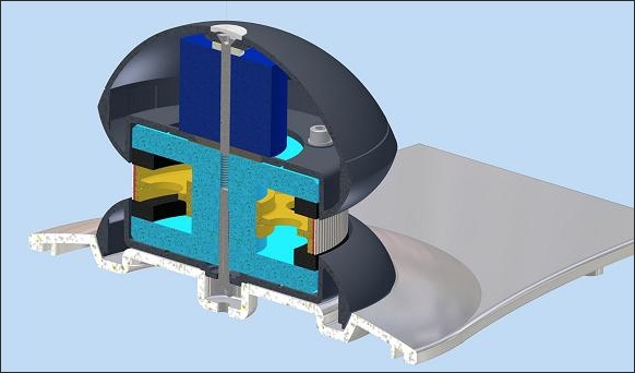 ELAC 4PI ribbon tweeter - 360 degree omnidirectional ribbon tweeter cuttrough (click to enlarge) 